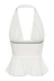 River Halter Neck Sleeveless Top White
