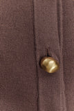 Amanda Statement Button Knit Cardigan Cacao Brown