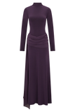 Grayson Knit Chiffon Maxi Dress Plum