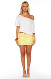 Spritz Yellow Sequin Party Mini Skirt