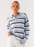Liana Striped Polo Blue Stripe