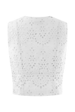 Arla Sleeveless Broderie Top White