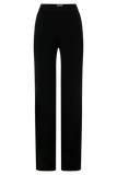 Maude Crepe Straight Leg Pants Black