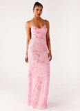 Vietta Sequin Cami Maxi Dress Pink