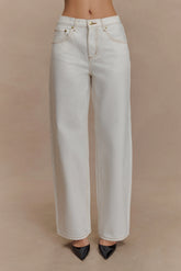 Mannon Mid Rise Denim Jeans White