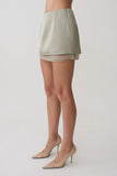Frankie Satin Mini Skirt Smoke