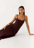 Matoma Bodysuit Maxi Dress Cool Chocolate
