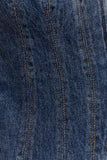 Loretta Cap Sleeve Denim Top Washed Dark Blue