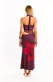 Lucinda Purple Floral Cut Out Maxi Dress
