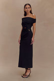 Kendra Scuba Jersey Midi Dress With Hardware Black