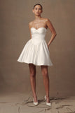 Hollie Structured Corset Mini Dress White