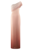 Cassandra Off Shoulder Slinky Maxi Dress Neutral Ombre