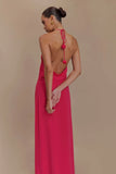 Rosalia Cowl Neck Maxi Dress Raspberry