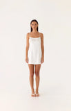 Siren Beaded Sequin Mini Dress White