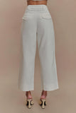 Kaitlyn Cropped Wide Leg Jeans White