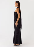 Under The Pagoda Maxi Dress Black Polkadot