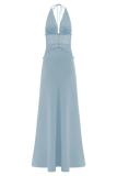 Dinah Lace And Satin Maxi Dress Cornflower Blue