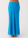 Another Life Chiffon Maxi Skirt Turquoise