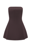 Anette Bandage Knit Strapless Top Chocolate