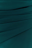 Giulia Chiffon Draped Mini Dress Dark Emerald