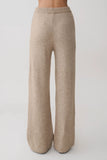 Evan Knit Wide Leg Pants Beige Marle