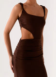 Balvin Cut Out Maxi Dress Cool Chocolate