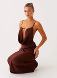 Elation Cowl Neck Maxi Dress Chocolate