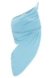 Corah Drape Knit Top Cyan Blue