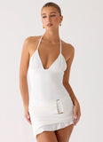 Keep A Beat Mini Dress Ivory