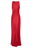 Esme Plunge Satin Maxi Dress Red