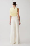 Adrienne One Shoulder Slinky Top Lemon