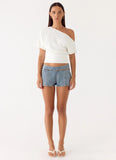 Janni Off Shoulder Top White