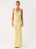 Pina Colada Knit Maxi Dress Yellow