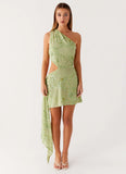 Juelz Beaded Mini Dress Lime