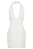 Anari Gathered Scuba Mini Dress White