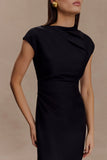 Lorena Cotton Midi Dress Black