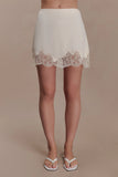 Nina Lace And Satin Mini Skirt Ivory