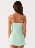 Zion Beaded Micro Mini Dress Sage