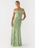 Wasting Time Maxi Dress Blurred Lime