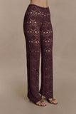 Trena Crochet Knit Pants Chocolate