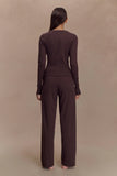 Reese Fitted Knit Cardigan Dark Chocolate