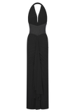 Bonnie Slinky And Lace Maxi Dress Black