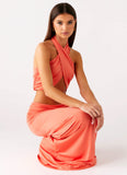 Coletta Wrap Top Coral