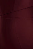 Sorenia Burgundy High Neck Jumpsuit With One Cape Sleeve