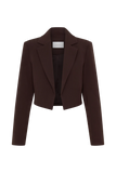 Simone Cropped Suiting Blazer Dark Chocolate