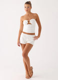Doja Strapless Top White