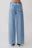 Roy Mid Rise Wide Leg Denim Jeans Classic Blue
