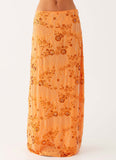 Corinna Low Rise Sequin Maxi Skirt Orange