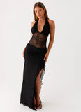 Wrenna Halter Neck Maxi Dress Black