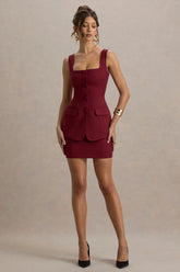 Maci Berry Tailored Square Neck Mini Dress